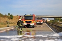 Autobrand auf Autobahn (Foto: S.Dietzel)