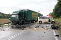 Schwerer Unfall bei Arenshausen (Foto: S. Dietzel) Schwerer Unfall bei Arenshausen (Foto: S. Dietzel)