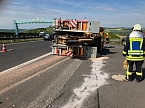 Umgekippter Lkw auf der A38 (Foto: Feuerwehr Ahrenshausen)