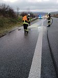 Auto auf der A38 brannte (Foto: Feuerwehr Breitenworbis/SD)