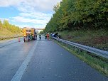 Unfall bei Aquaplaning und zu hoher Geschwindigkeit (Foto: S. Dietzel)