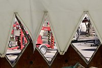 Bild: Aufbau des Umweltpavillions 