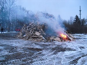 Osterfeuer in Leinefelde