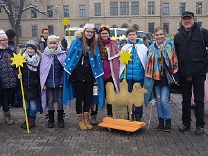 Eichsfelder Sternsinger zum Empfang in der Staatskanzlei