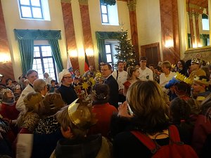 Eichsfelder Sternsinger zum Empfang in der Staatskanzlei