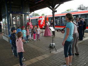 Neuen Zug in Leinefelde begr&uuml;&szlig;t