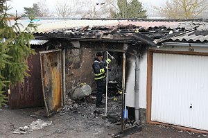 Ausgebrannte Garage in Heiligenstadt