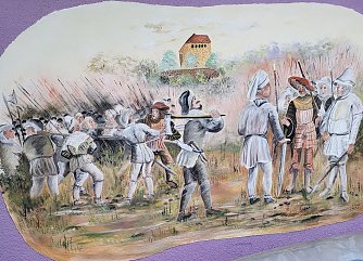 Wandbild &uuml;ber den Bauernkrieg Foto: Herr Klein aus Bad Frankenhausen. Sch&ouml;pfer des Wandbildes ist Herrn M&uuml;ller aus Ichstedt