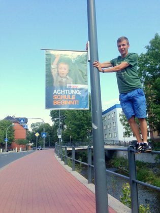 Bild: Plakataktion Schulbeginn
