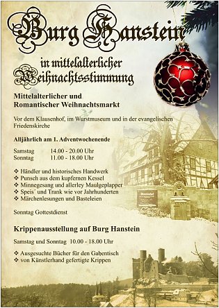 Bild: Advent auf Burg Hanstein