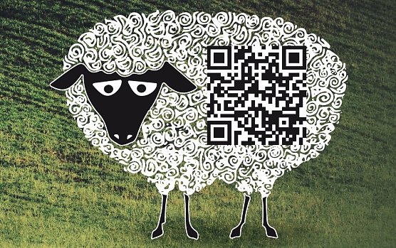 Schaf mit QR-Code (Foto: Theater) Schaf mit QR-Code (Foto: Theater)