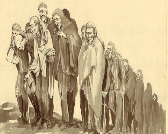 Todesmarsch (Foto: Dora - KZ des "Totalen Krieges")