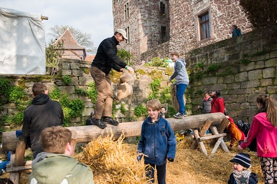 Toben auf dem Pr&uuml;gelbalken (Foto: Fabian Berlepsch)
