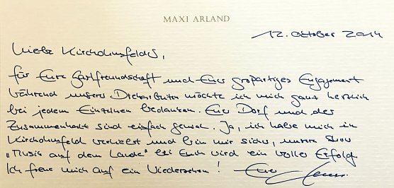 Brief von Maxi Arland (Foto: Steffen Bruhn)