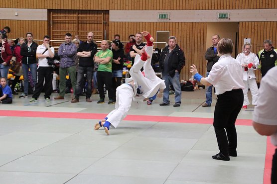 Oliver bringt seinen Gegner mit einem Wurf zu Boden (Foto: Gerald Eckert)