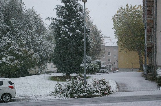 Schneefall in Leinefelde (Foto: Ilka K&uuml;hn)