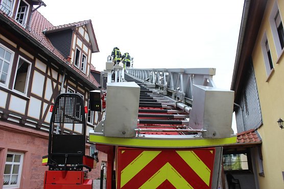 Brand in Verwaltungsgeb&auml;ude (Foto: Feuerwehr Heiligenstadt)