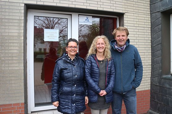 v.l.: Susanne Schickschneit, Sabine van Uleft und Peter Schlegelmilch k&auml;mpfen von Nordhausen aus f&uuml;r das BGE (Foto: Angelo Glashagel)