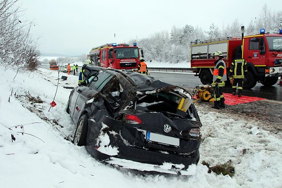 Unfall A38 (Foto: Feuerwehr Heiligenstadt)