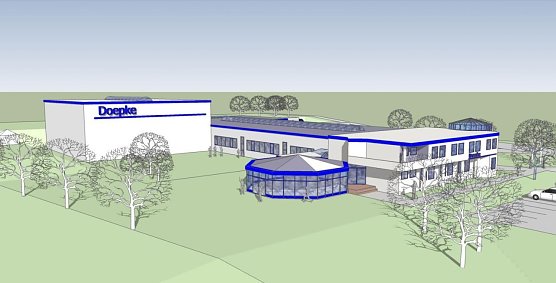 Zunkunftsversion des Firmengebäudes (Foto: Doepke Schaltgeräte GmbH) Zunkunftsversion des Firmengebäudes (Foto: Doepke Schaltgeräte GmbH)