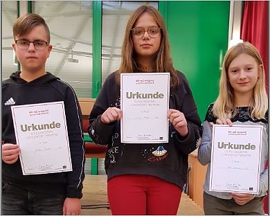 Sieger im Vorlesewettbewerb (Foto: Gymnasium Worbis) Sieger im Vorlesewettbewerb (Foto: Gymnasium Worbis)