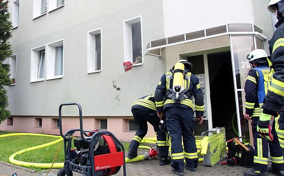 Brand gel&ouml;scht in der D&uuml;rerstra&szlig;e (Foto: Feuerwehr Heiligenstadt)