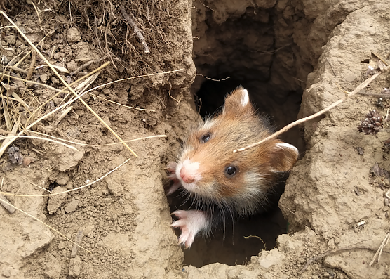 Ein seltener Anblick auf Th&uuml;ringens &Auml;ckern - ein Feldhamster (Foto: Franziska Bandorf)
