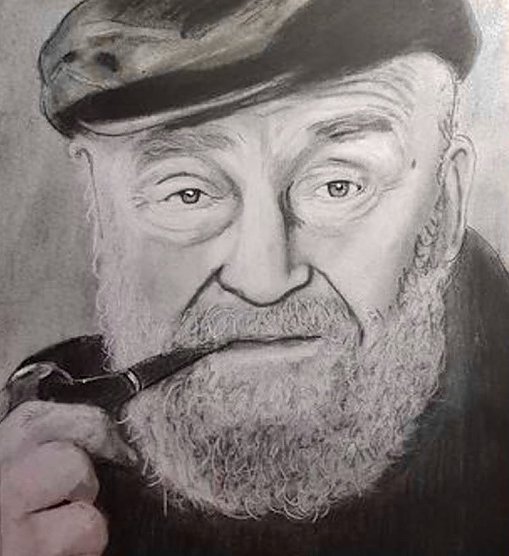 Rolf Hoppe von Grit Mischek gemalt (Foto: S. Bannert)