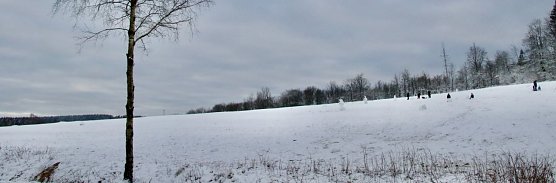 Am Rodelhang nahe Hohegei&szlig; ging es gestern, zumindest in den Morgenstunden, noch gesittet zu (Foto: agl)