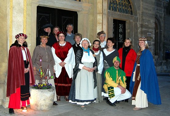 Die Langensalzaer Stadtf&uuml;hrer erwarten ihre G&auml;ste (Foto: M.Fromm)