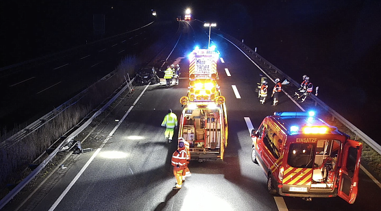 Schwerer Unfall auf der A38 (Foto: Feuerwehr Breitenworbis/SD)
