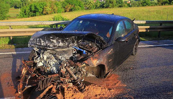 Ende einer wilden Jagd über die A 38 (Foto: S.Dietzel) Ende einer wilden Jagd über die A 38 (Foto: S.Dietzel)