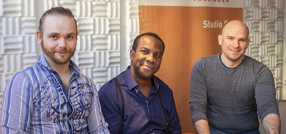 Die Fellas im Studio der LandesWelle Thüringen (Foto: E. Wiegand) Die Fellas im Studio der LandesWelle Thüringen (Foto: E. Wiegand)