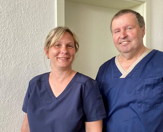 v.l.: Fachärzte im MVZ Leinefelde Frau Braun, Herr Maulhardt (Foto: Eichsfeld Klinikum / Reich) v.l.: Fachärzte im MVZ Leinefelde Frau Braun, Herr Maulhardt (Foto: Eichsfeld Klinikum / Reich)