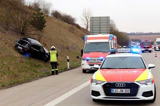 Unfall auf der A38 (Foto: Feuerwehr Heiligenstadt)