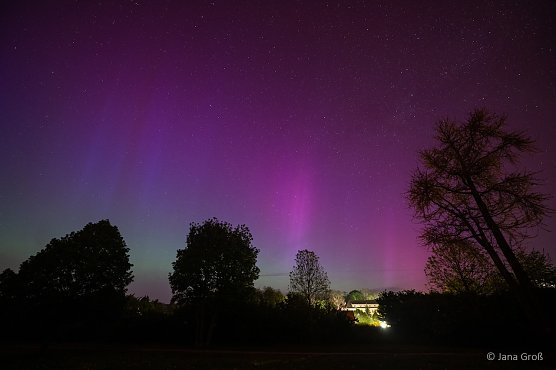 Polarlichter &uuml;ber Sondershausen (Foto: Jana Gro&szlig;)