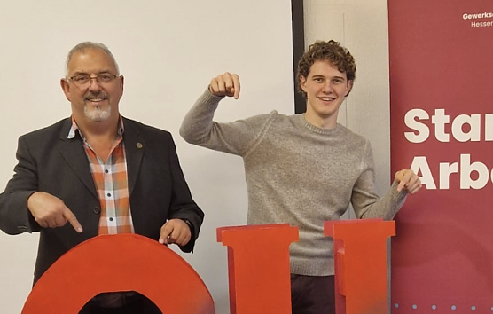 Udo Lurch von der Eisenbahn- und Verkehrsgewerkschaft und sein neuer Stellvertreter, Benedikt Hartleib (Foto: DGB)