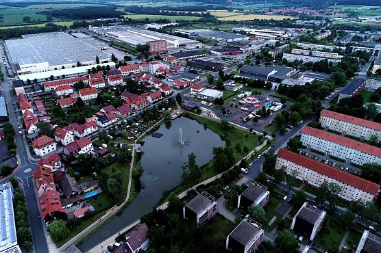 Blick auf Leinefelde von oben. (Foto: René Weißbach) Blick auf Leinefelde von oben. (Foto: René Weißbach)