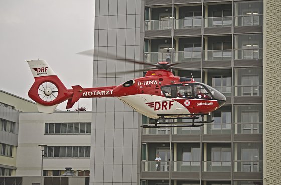 Bild: Landeanflug am S&uuml;dharz-Klinikum
