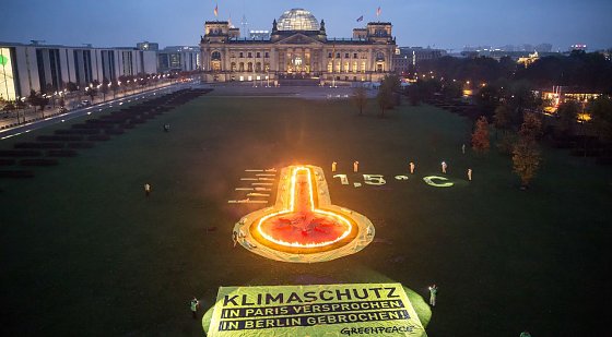 Bild: Greenpeace-Protest vor dem eichstag