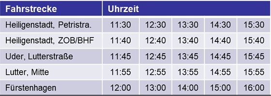 Bild: Fahrplan