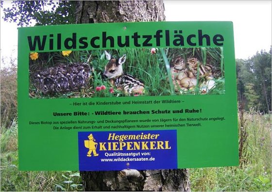 Bild: Schild zum Schutz des Wildraumes