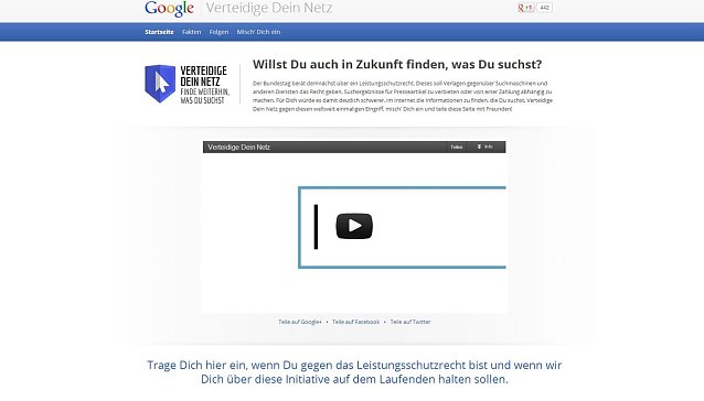 Bild: Die Googleseite