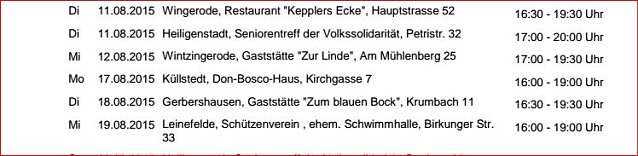 Bild: Die n&auml;chsten Termine