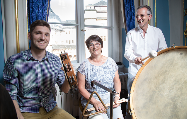 Bild: Dominik Reichl, Irina Kohl und Dr. Dan Suciu vom Loh-Orchester Sondershausen