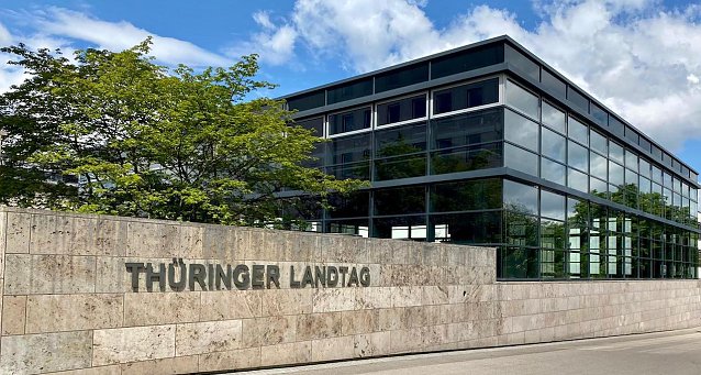 Bild: Kommt es hier n&auml;chste Woche zur Abstimmung? Der Th&uuml;ringer Landtag in Erfurt