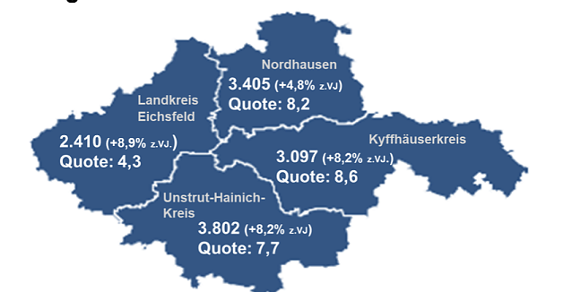 Bild: Der Arbeitsmarkt f&uuml;r Nordth&uuml;ringen im August