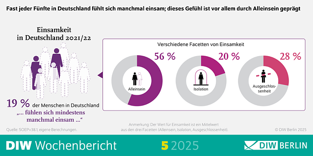 Bild: DIW Wochenbericht zu Einkommen und Einsamkeit