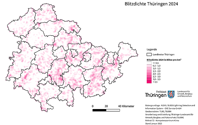 Bild: Zahl der Blitzeinschl&auml;gen Th&uuml;ringen ist r&uuml;ckl&auml;ufig