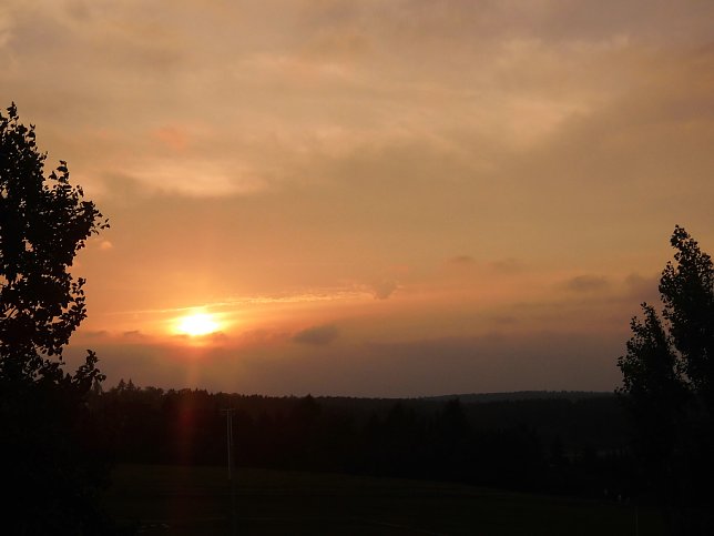 Bild: Brockenblick vom Balkon des Hotels "Harzer Land" in Allrode